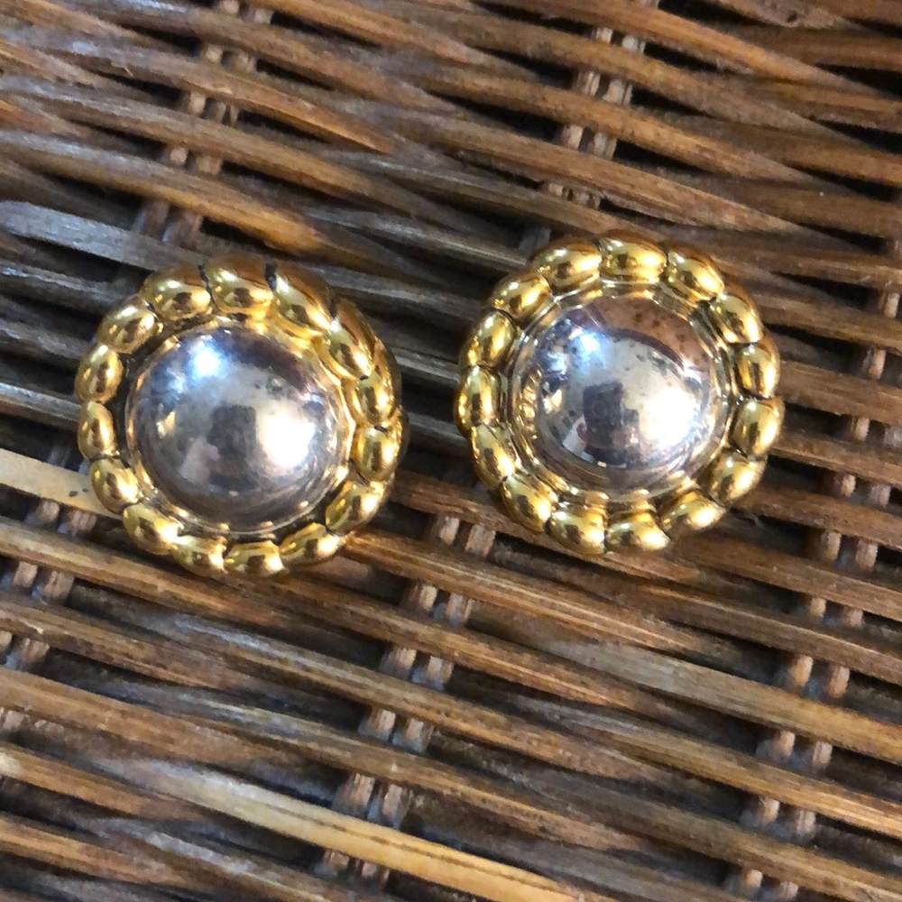 Large vintage 2-tone earrings